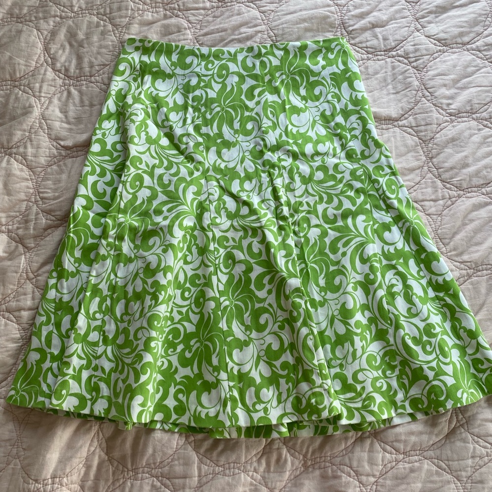 Green Patterned Y2K Skirt